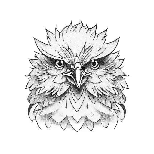 cute chicken with tomato tattoo design idea