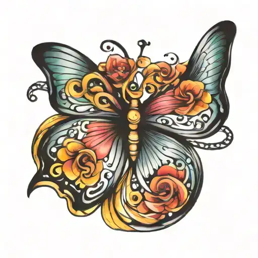 butterfly infinity symbol ribbon 17 tattoo design idea