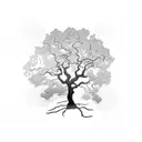 oak tree tattoo design idea