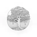 oak tree tattoo design idea