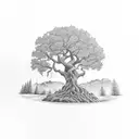 oak tree tattoo design idea