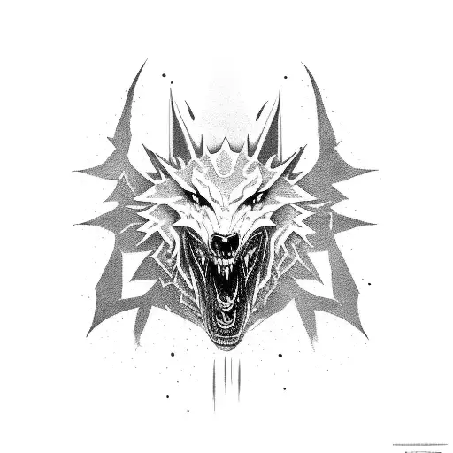dragon age inquisition dread wolf tattoo design idea