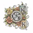 three kids initials tattoo design idea