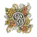 three kids initials tattoo design idea