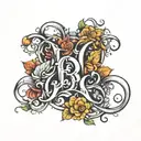 three kids initials tattoo design idea