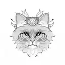 ethno persian cat tattoo design idea
