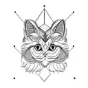 ethno persian cat tattoo design idea