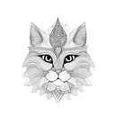 ethno persian cat tattoo design idea