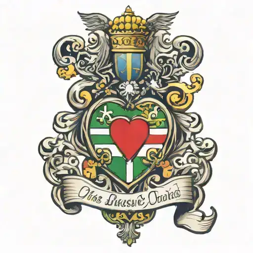 Can you draw me a heart with the italian and spanish flag inside for a tattoo tattoo design idea