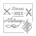 Roman numeral for 2024 with the word "always" under it in courier font tattoo design idea