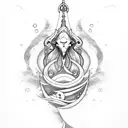 Neptun with Waves and a ship  tattoo design idea