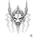 Neptun with Waves and a ship  tattoo design idea