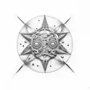 A dotwork tattoo showcasing the balance between action and reaction in Newton's Third Law tattoo design idea