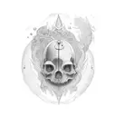 A dotwork tattoo showcasing the balance between action and reaction in Newton's Third Law tattoo design idea