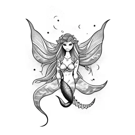 Mermaid tattoo design idea