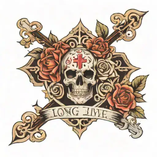 long live Jacob with cross tattoo design idea