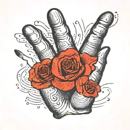 I love you sign language sign made of fingerprints  tattoo design idea