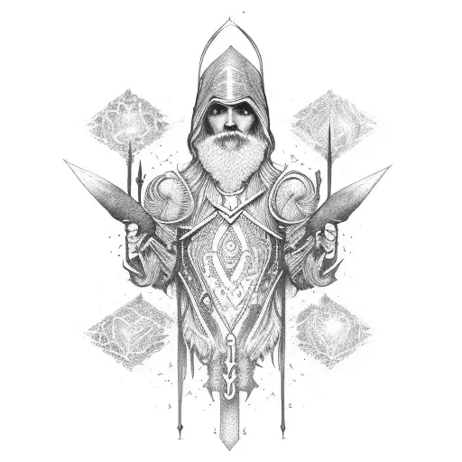 Wizard made of Lavender  tattoo design idea