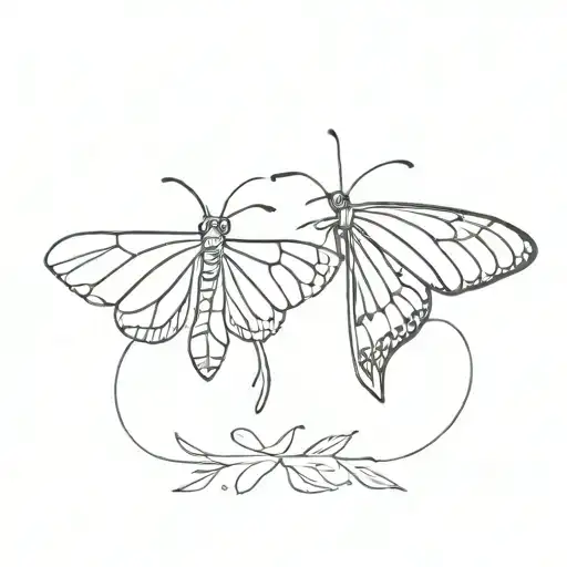 moth and semicolon  tattoo design idea