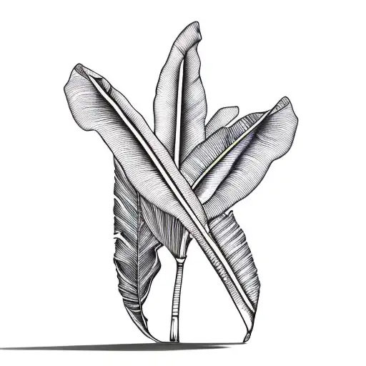 skinny banana leaf made out of a 100 dollar bill tattoo design idea