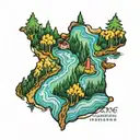 topography map Maine  tattoo design idea
