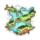 topography map Maine  tattoo design idea