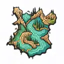 topography map Maine  tattoo design idea