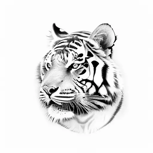 Rose with tiger and fillers  tattoo design idea