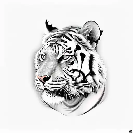 Rose with tiger and fillers leg piece tattoo design idea