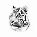 Rose with tiger and fillers  tattoo design idea