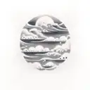 sea waves with clouds tattoo design idea