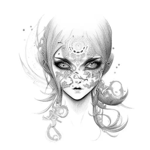 dancing doll tattoo design idea