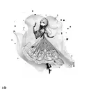 dancing doll tattoo design idea