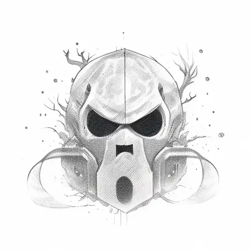 ghost face killer holding mask  tattoo design idea