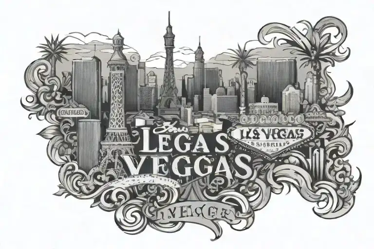 Las Vegas Strip tattoo design idea