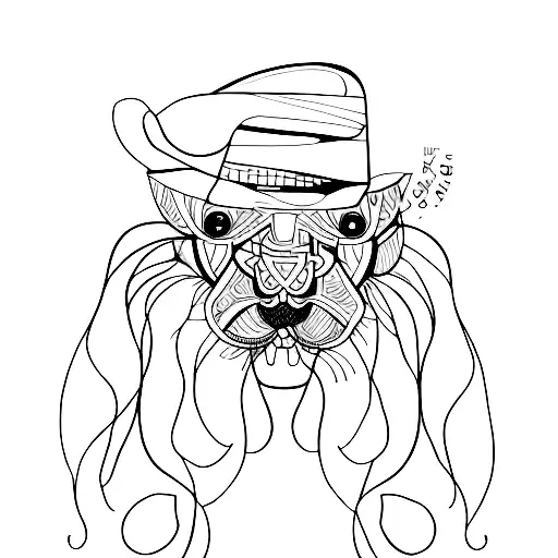 An abstract line drawing of a person engaged in art therapy tattoo design idea