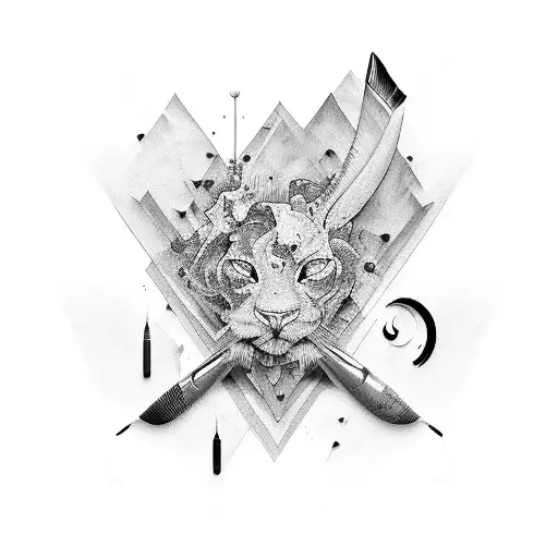 Abstract representation of a paintbrush tattoo design idea