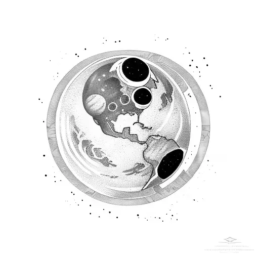 Astronaut  a planet  space  moon tattoo design idea