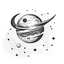 Astronaut  a planet  space  moon tattoo design idea