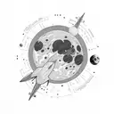 Astronaut  a planet  space  moon tattoo design idea