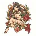 nude anime characters tattoo design idea
