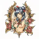 nude anime characters tattoo design idea