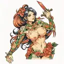 nude anime characters tattoo design idea