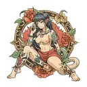 nude anime characters tattoo design idea