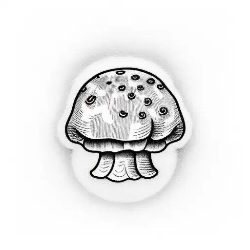 A boy who lets go of a mushroom-shaped balloon tattoo design idea