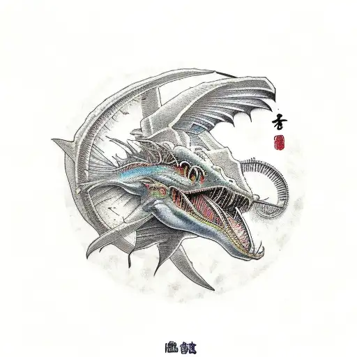 steampunk pterodactyl tattoo design idea