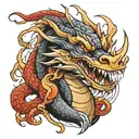 northern dragon gangster style tattoo design idea