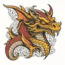 northern dragon gangster style tattoo design idea