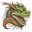 northern dragon gangster style tattoo design idea