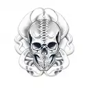 skull with snake tattoo design idea